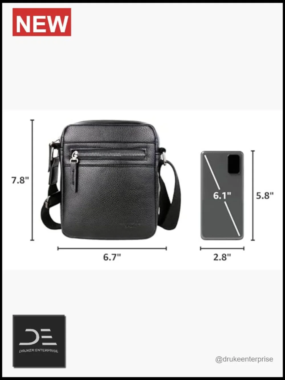 Small Crossbody Bag Mens Purse Leather Messenger Bag Sling Shoulder Travel